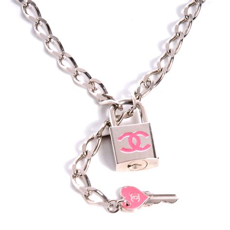 chanel pink padlock necklace|chanel choker necklace.